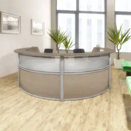 4 Person Curved Reception Desk - Marque Plexi