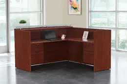 L Shaped Reception Desk with Glass Counter - Napa