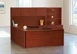 Bow Front U Shaped Desk with Storage - Napa