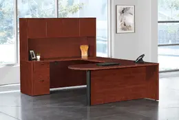 U Shaped Peninsula Desk with Hutch - Napa