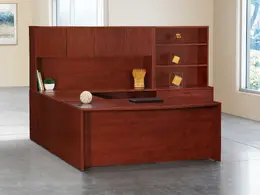 Bow Front U Shaped Desk with Storage - Napa
