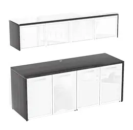 Storage Credenza with Wall Mounted Hutch - Potenza