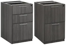 Pair of 2 & 3 Drawer Pedestals - Amber