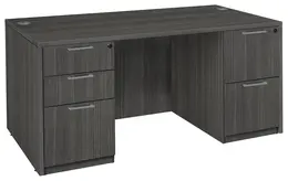 Rectangular Desk with Drawers - Amber