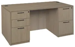 Rectangular Desk with Drawers - Amber