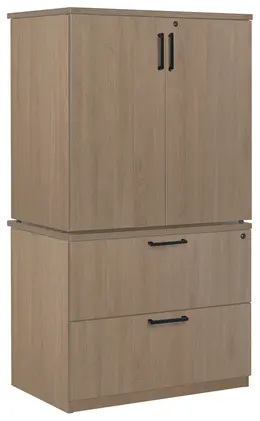 Lateral File Cabinet with Storage - Amber