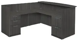 L Shaped Reception Desk - Amber
