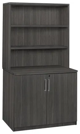 Office Storage Cabinet with Hutch - Amber