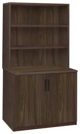 Office Storage Cabinet with Hutch - Amber