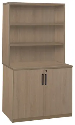 Office Storage Cabinet with Hutch - Amber