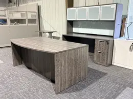 Desk and Credenza with Hutch Set - PL Laminate Series
