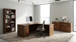 L Shaped Desk with Storage - HL