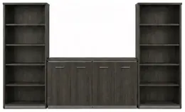Storage Cabinet Credenza with Bookcases - Tuxedo