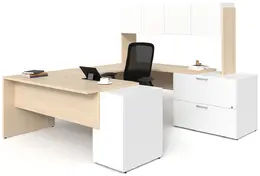 U Shaped Office Desk with Hutch - Contemporary and Affordable