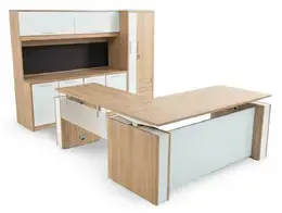 Sit Stand L Shape Desk with Storage Set - Elevare