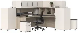 4 Person Office Workstation with Storage - Quad