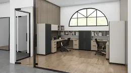 2 Person Workstation with Storage - Quad