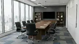 Conference Table with Storage and Chairs Set - HL