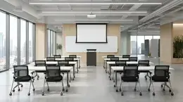 Flip Top Training Tables with Lectern and Whiteboard - Attivo