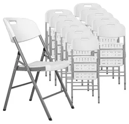 Plastic Folding Chairs - 12 Pack - Trestle