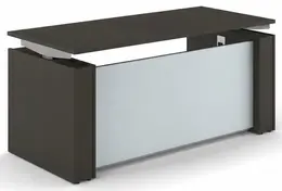 Standing Desk with Glass Modesty Panel - Elevare