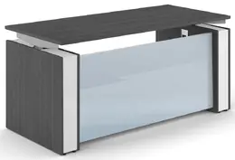 Sit Stand Desk with Glass Modesty Panel - Elevare