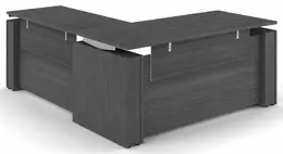 L Standing Desk with Laminate Modesty Panels - Elevare