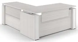 L Shape Standing Desk with Modesty Panels - Elevare