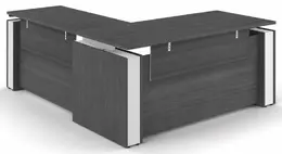 L Shape Standing Desk with Modesty Panels - Elevare