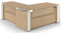 L Shape Standing Desk with Modesty Panels - Elevare