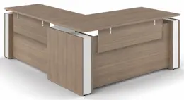 L Shape Standing Desk with Modesty Panels - Elevare