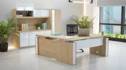 L Shaped Standing Desk with Storage Set - Elevare