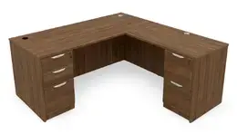 L Shaped Desk with Drawers - HL