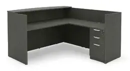 L Shaped Reception Desk with Drawers - HL