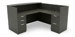 L Shaped Reception Desk with Drawers - HL