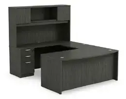 Bow Front U Shape Desk with Hutch - HL