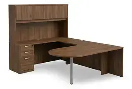 U Shaped Peninsula Desk with Storage - HL