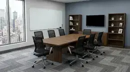 Conference Table with Chairs and Storage Set - HL