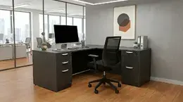L Shaped Desk with Drawers - HL Series
