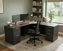 L Shaped Desk with Drawers - HL Series