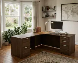L Shaped Desk with Drawers - HL Series