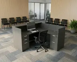 L Shaped Reception Desk with Drawers - HL Series