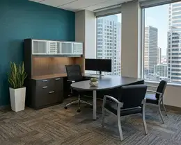 U Shaped Peninsula Desk with Hutch - HL Series