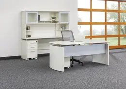 Office Desk with Credenza and Hutch Set - Medina