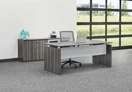 Office Desk and Storage Credenza Set - Medina