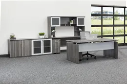 Office Desk with Credenza and Storage Set - Medina