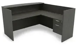 L Shaped Reception Desk with Drawers - HL