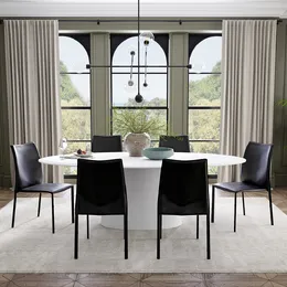 Sculptural Pedestal Dining Table and Chairs Set - Deodat