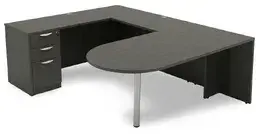 U Shaped Peninsula Desk with Drawers - HL