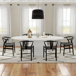 Sculptural Pedestal Dining Table and Chairs Set - Deodat